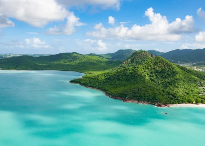 Antigua coastline turquoise Antigua coastline turquoise