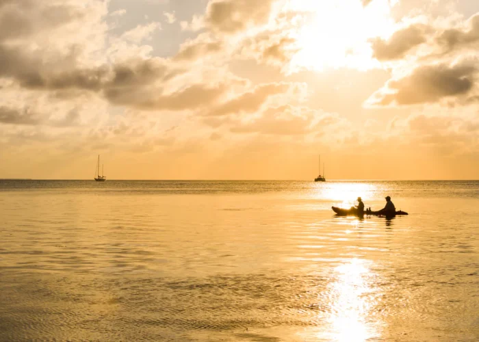 Belize kayaking sunset