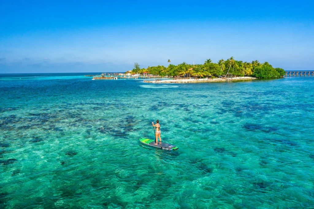 Belize turquoise paddleboarding Ray Caye