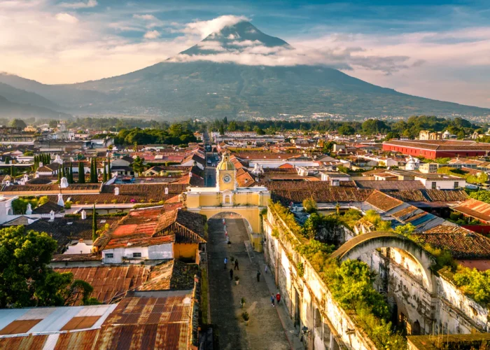 Guatemala Antigua aerial Guatemala Antigua aerial