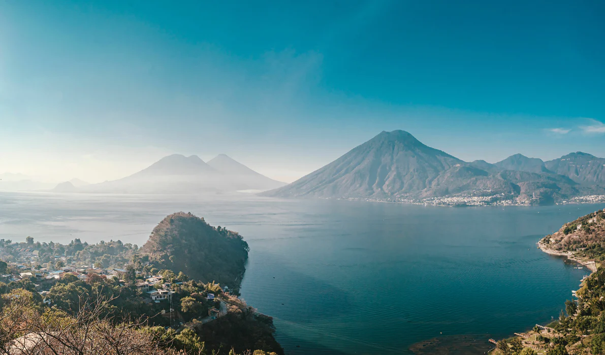 Guatemala Lake Atitlan hazy view