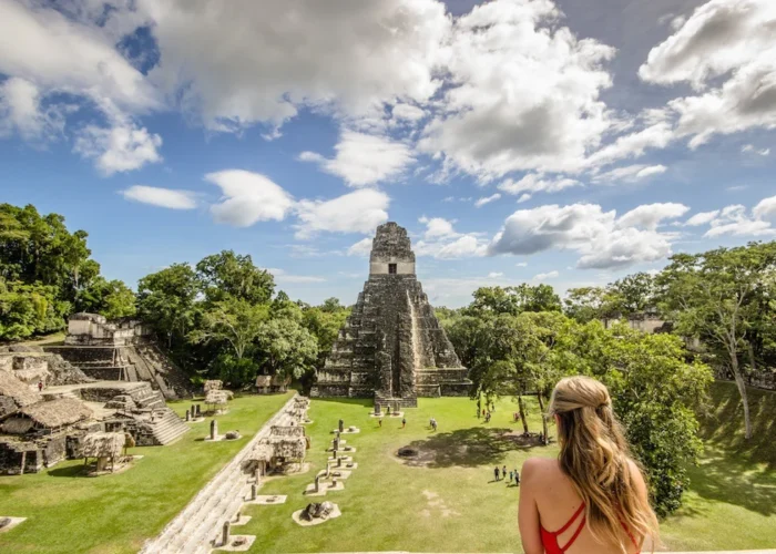 Guatemala Tikal view woman