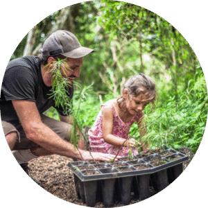Galapagos Safari Camp tree planting circle sustainable partners
